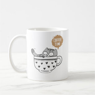 Mug Chaleureux Chat Café Mignon “Heure du Café” Ta
