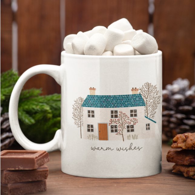 Mug Chaleureux souhaits Cosy Maison de vacances Noël (Créateur téléchargé)