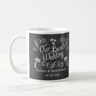 Mug Chalkboard Notre Mariage Plage