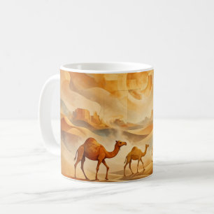 Mug Chameaux du lever de soleil du désert Sables mouva