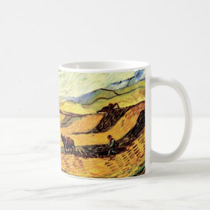 Mug Champ avec laboureur et moulin par Vincent van Gog
