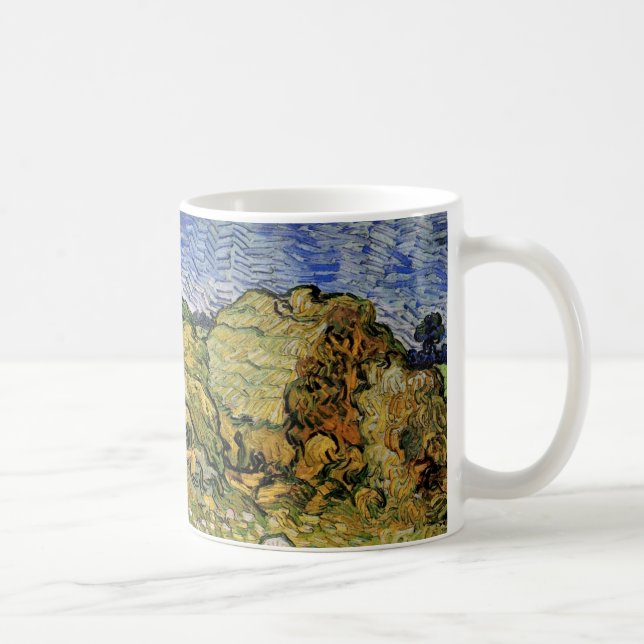 Mug Champ avec meules de blé par Vincent van Gogh (Droite)