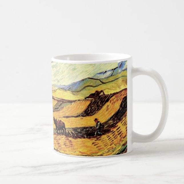 Mug Champ avec Plowman et Mill par Vincent van Gogh (Droite)