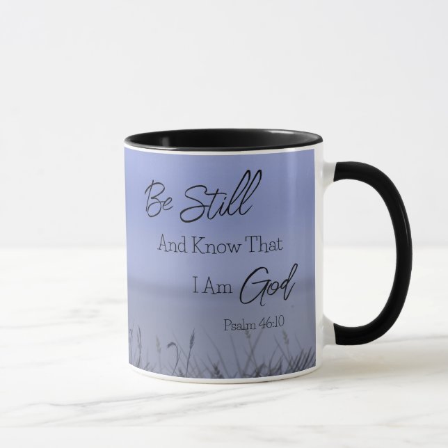 Mug Champ de blé bleu des Écritures simples modernes (Droite)