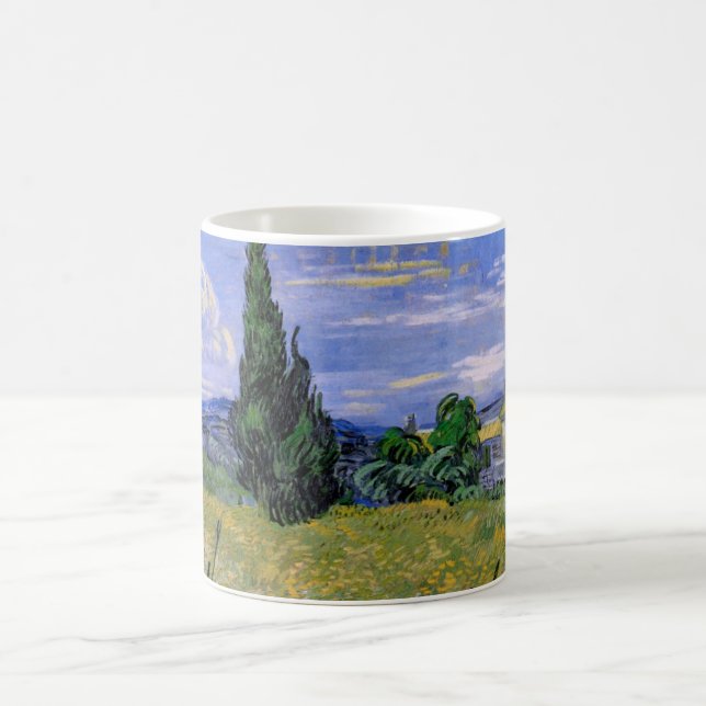 Mug Champ de blé vert avec Cypress par Vincent van Gog (Centre)