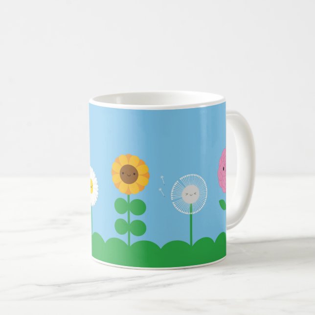 Mug Champ de fleurs de Kawaii (Devant droit)