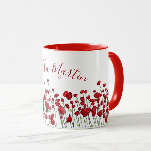 Mug Champ des pavots rouges (Devant droit)