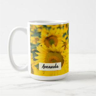 Mug Champ jaune de tournesols photo