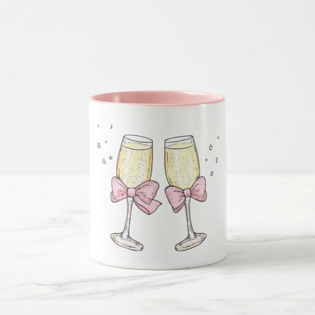 Mug Champagne with Bows Cheers (Centre)