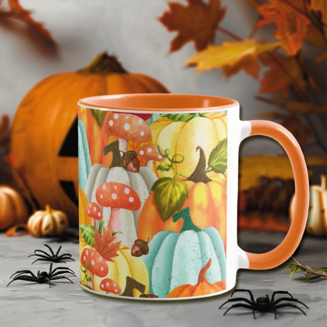 Mug Champignons Citrouille Et Feuilles D'Automne (Créateur téléchargé)