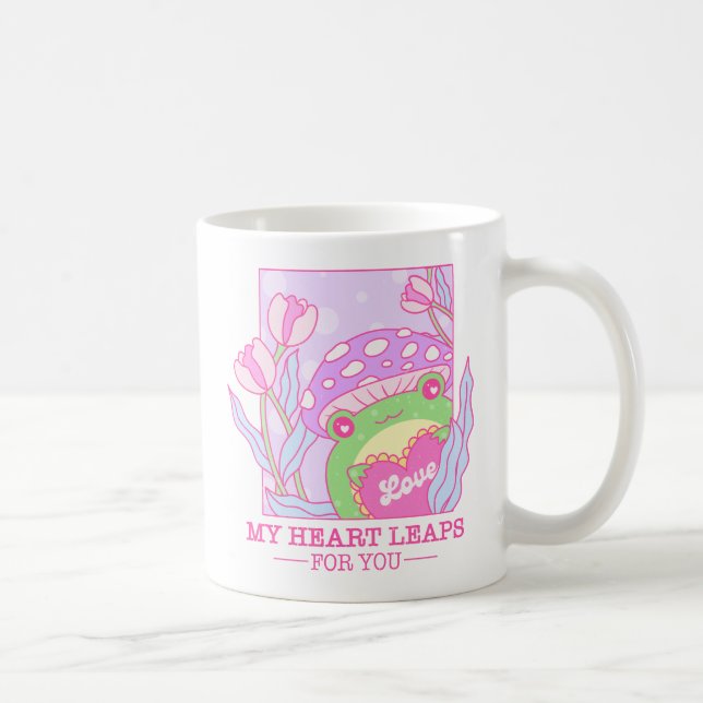 Mug Champignons et grenouilles mignons - My Heart Leap (Droite)