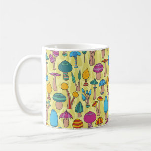 Mug Champignons magiques Doodle Motif sans couture