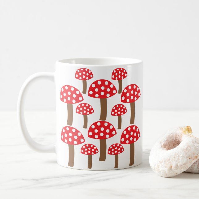 Mug Champignons rouges mignons (Avec donut)