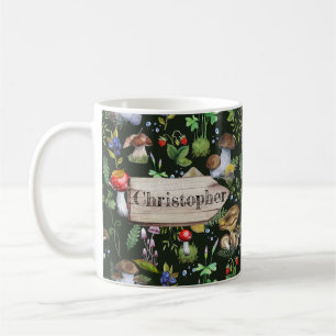 Mug Champignons Rustiques de la forêt d'aquarelle Berr