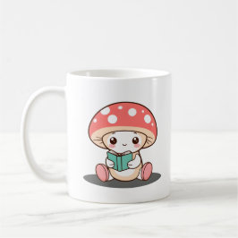 Mug Champignons timides tenant un livre