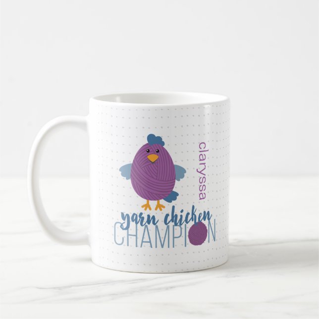 Mug Champion de poule pourpre et bleu (Gauche)
