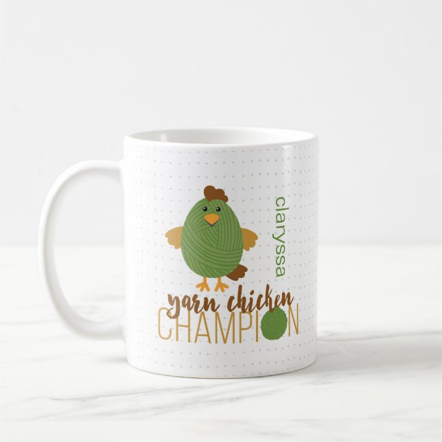 Mug Champion de poulet vert et Brown en fils (Gauche)