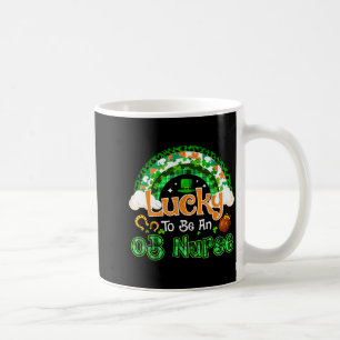 Mug Chanceux d'être infirmière en obstétrique trèfle a