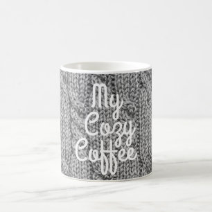 Mug Chandail tricot câble gris mignon