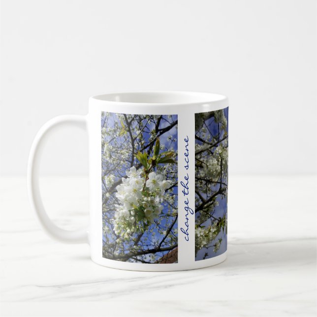 Mug Changer de scène Citation Inspirationnelle Fleurs  (Gauche)