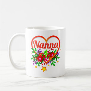Mug Changer le nom de grand-mère - Nana - Coeur et fle