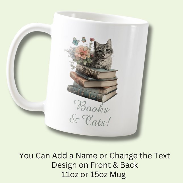 Mug Changer le texte, les livres et les chats, avec de (Créateur téléchargé)