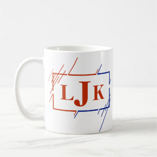 Mug Changer Monogramme initial Brown Bleu Bleu AVC I J