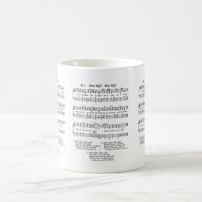 MUG CHANSON SAINTE DE NOËL DE MUSIQUE DE FEUILLE DE (Centre)