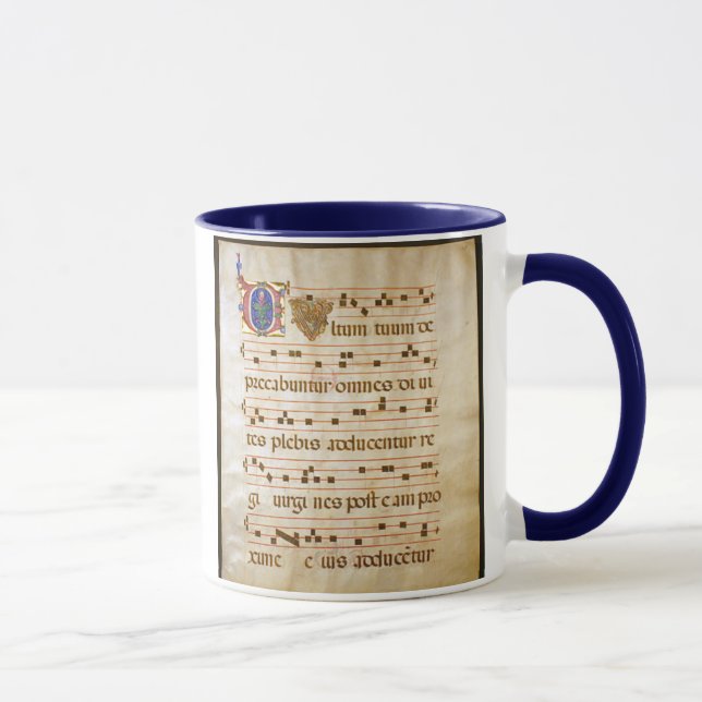 Mug chant manuscript.jpg, chant grégorien : , Le "Cu… (Droite)
