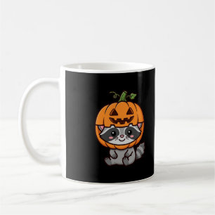 Mug Chapeau de citrouille de raton laveur mignon Hallo