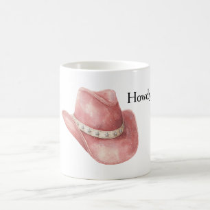 Mug Chapeau de cowboy cowgirl étoiles argentées rouges