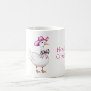 Mug Chapeau de cowgirl rose noeud imprimé vache oie