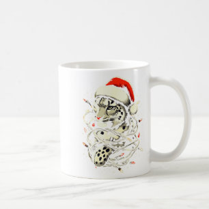 Mug Chapeau de Noël de Santa Léopard Lumières de Noël