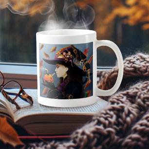 Mug Chapeau de sorcière automnale Steampunk à rouages 