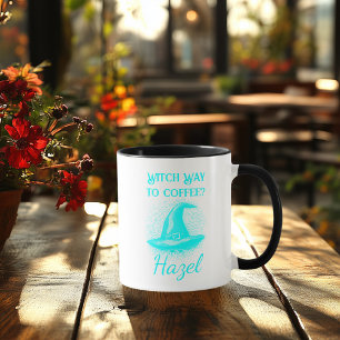 Mug Chapeau de sorcière cyan - Halloween Néon personna