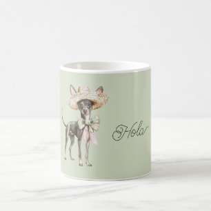 Mug Chapeau Vert Rose Noeud Chien