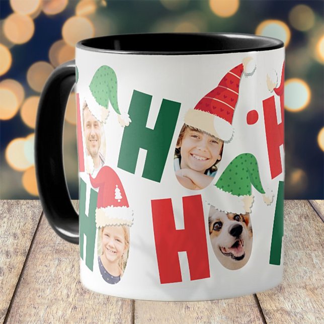 Mug Chapeaux de Noël mignons modernes Huit photos de f (Créateur téléchargé)