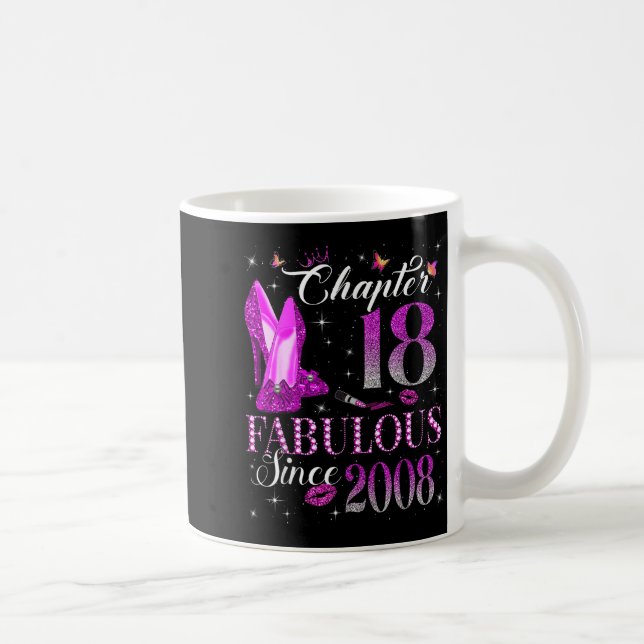 Mug Chapter 18 Fabulous Since 2008 18th Birthday Gift  (Droite)