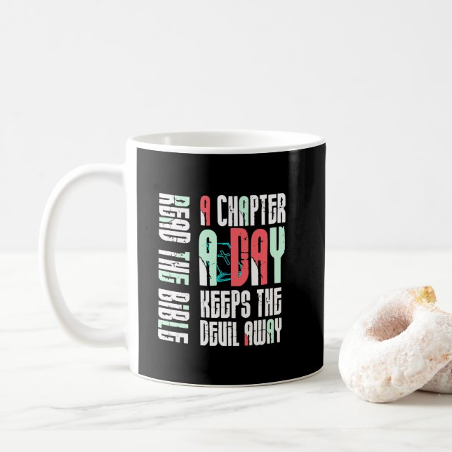 Mug Chapter A Day Keep The Devil Away-Funny Christian (Avec donut)