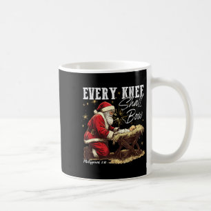 Mug Chaque genou fléchira Santa Noël Scène de la Nativ