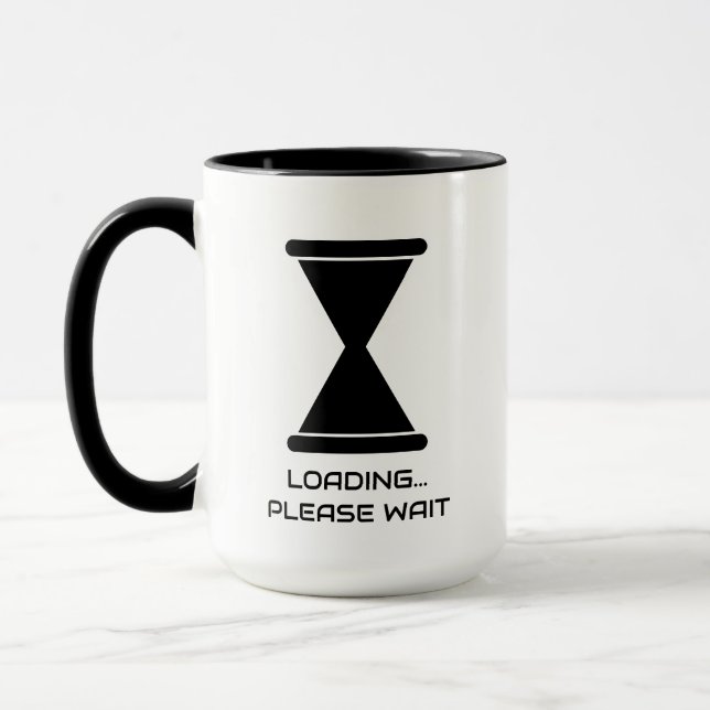Mug Chargement de l'horloge sablonneuse en sablier (Gauche)