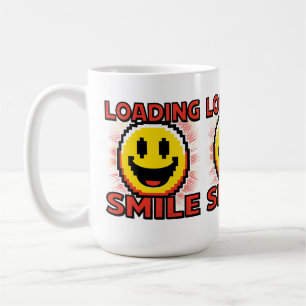 Mug Chargement de Smile – Rétro Pixel Art Visage Souri