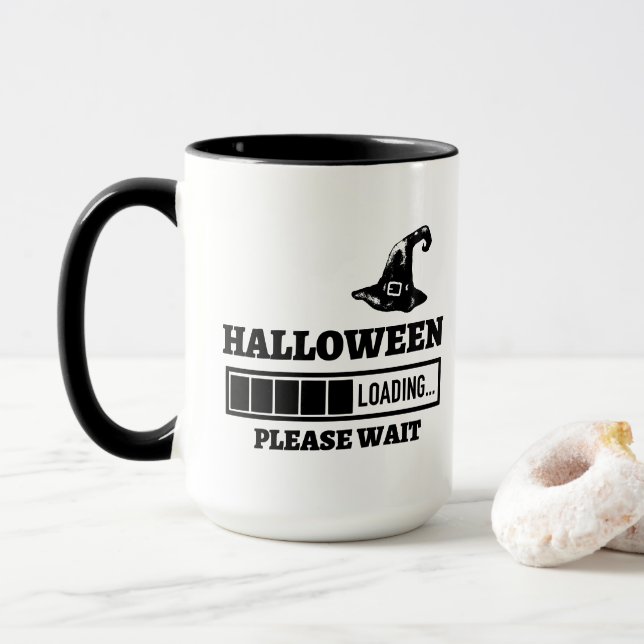 Mug Chargement d'Halloween s'il vous plaît patienter t (Avec donut)