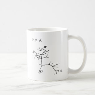 Mug Charles Darwin - je pense (le noir)