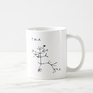 Mug Charles Darwin - je pense (le noir)