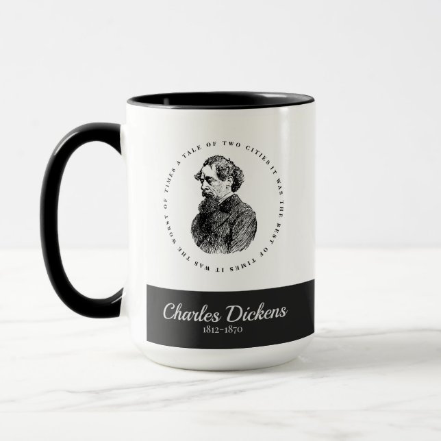 Mug Charles Dickens Portrait et Citation (Gauche)