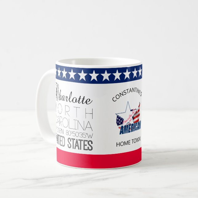 Mug Charlotte, Caroline du Nord, États-Unis élégant (Devant gauche)