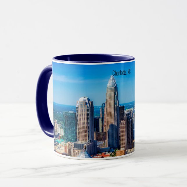 Mug Charlotte, NC photo de la ligne aérienne (Devant gauche)