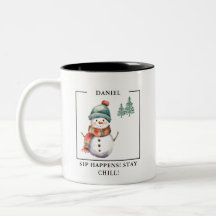 Mug Charmant Bonhomme de Neige Aquarelle