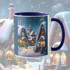 Mug Charmant village de Noël enneigé, citation de Noël